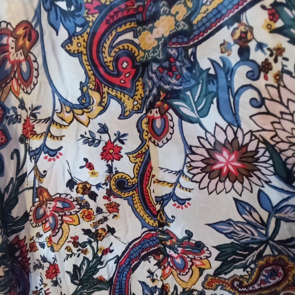 MSK Women's M Bohemian Paisley Floral Asymmetric Wide Leg Jumpsuit Romper - Picture 3 of 6